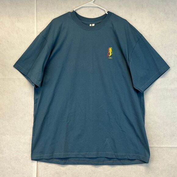 VTG 90s Rasta Man Running Man T-Shirt Mens XXL Blue Rastafari Reggae Jamaica - Picture 3 of 12